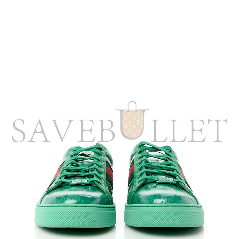 G*u*i ace monogrammed leather-trimmed coated-canvas sneakers 576963